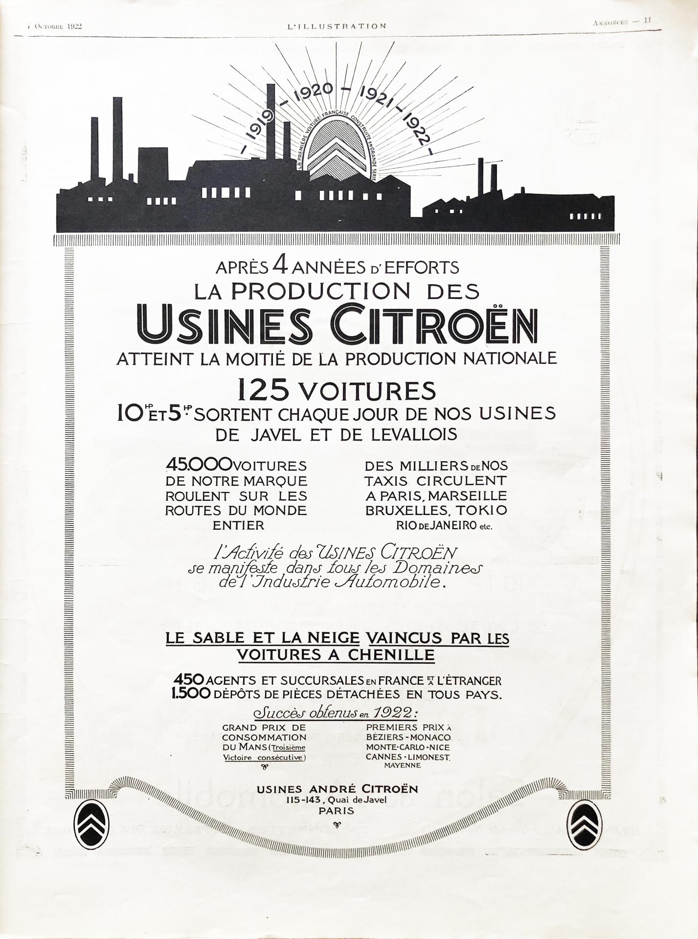 1922 pub usines citroen