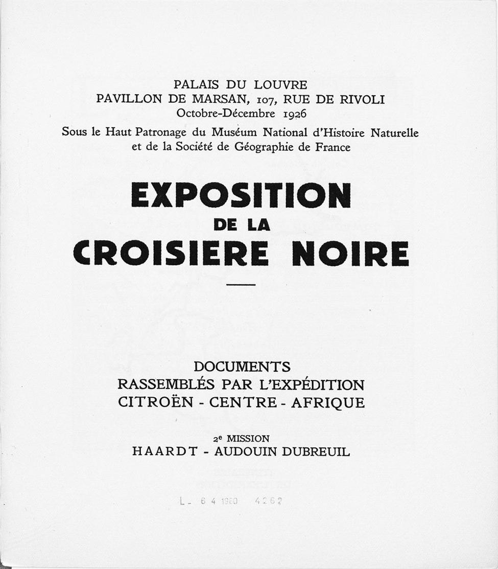 1926 Imprimé sur l'Exposition de la Croisière Noire Citroën