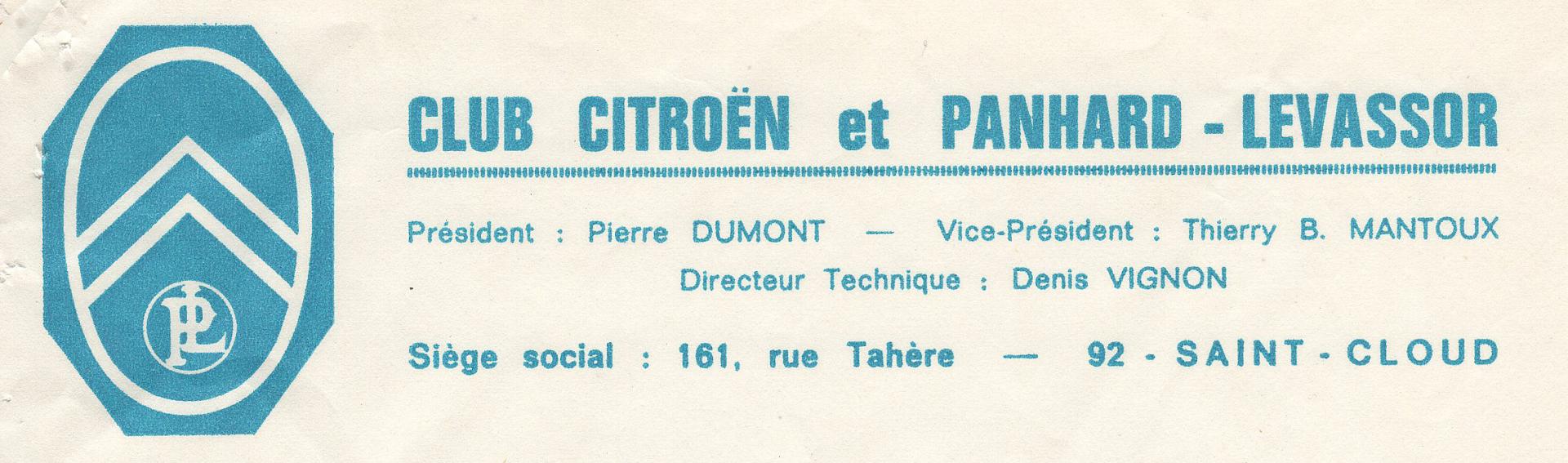 1968 bandeau Club Citroën Panhard