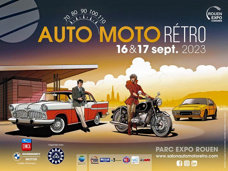 Affiche auto moto rouen 2023 simca bmw