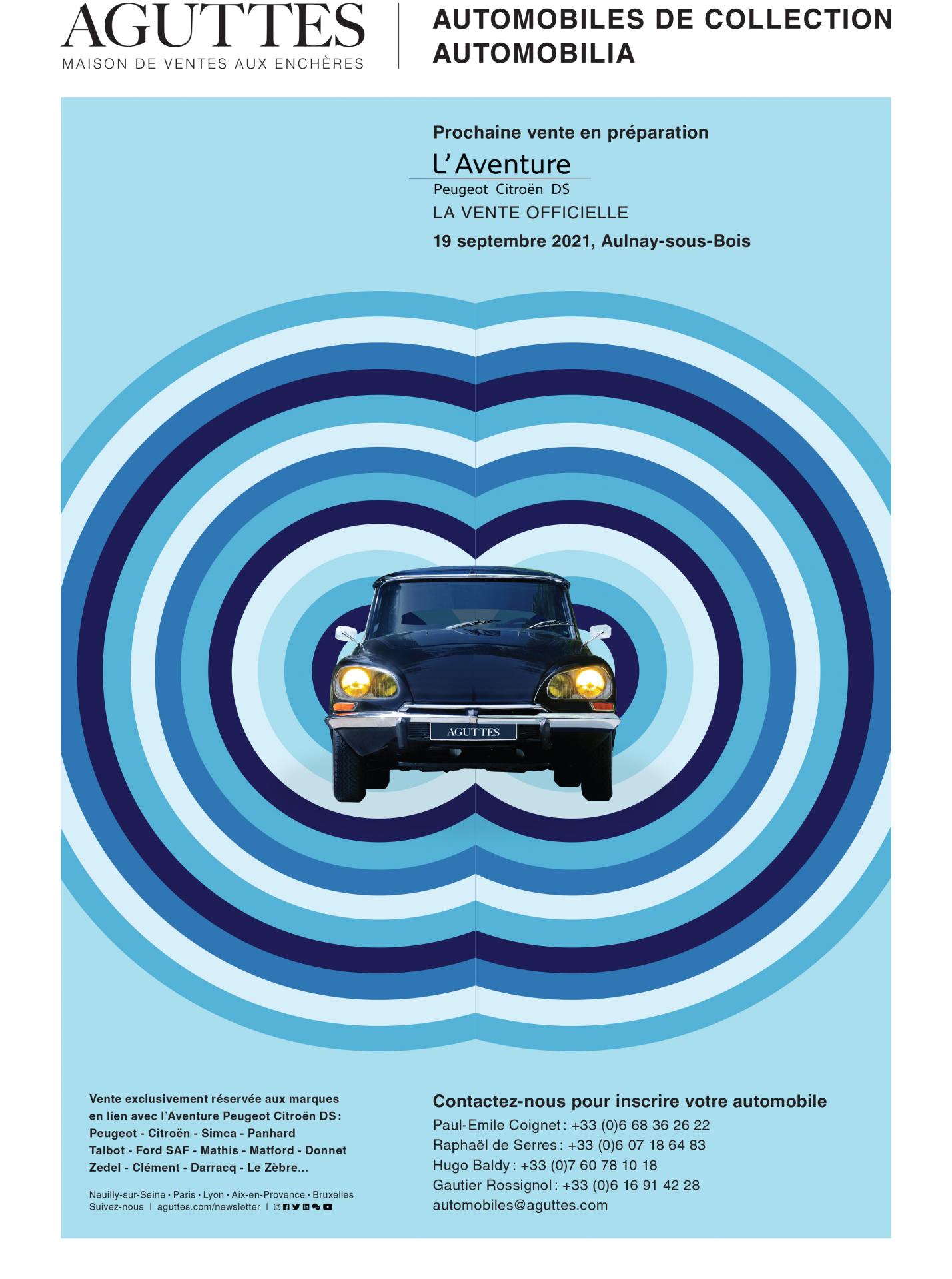 Affiche vente aux encheres aventure citroen 2021