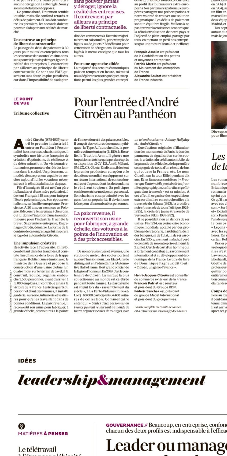 Article Panthéon André Citroën