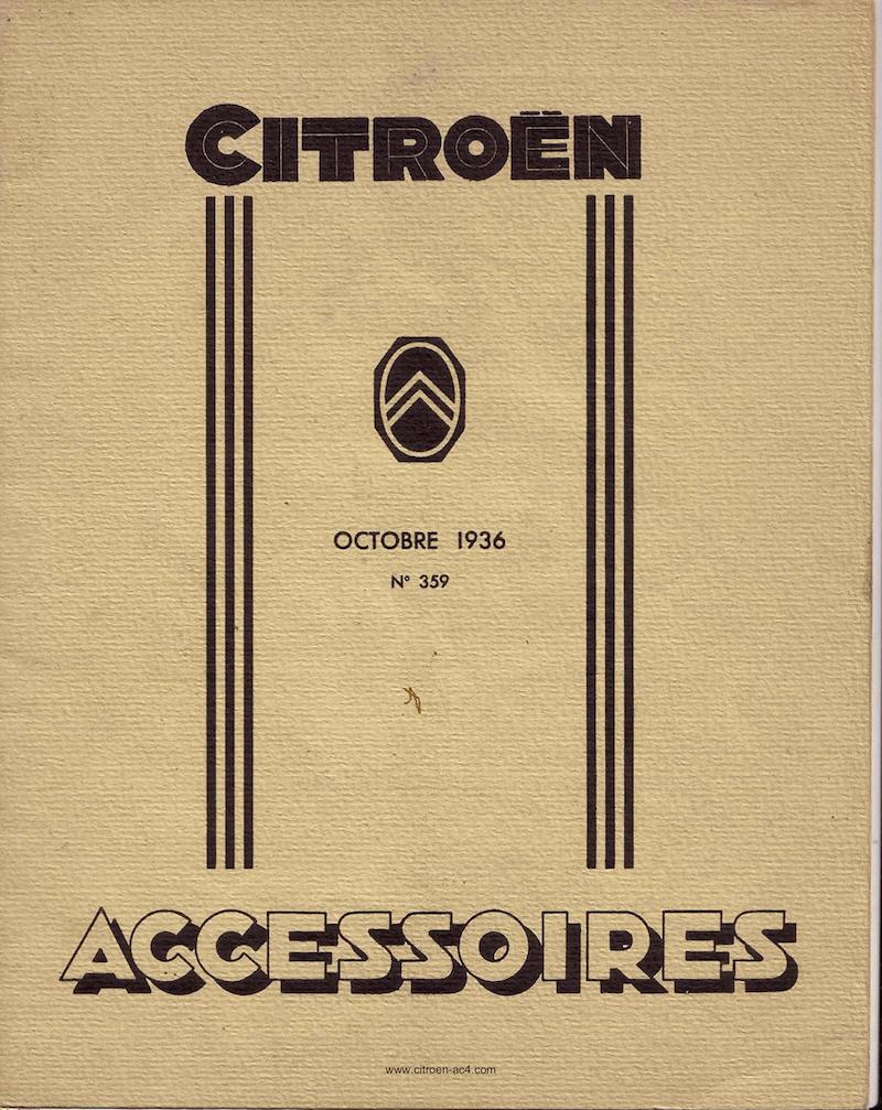 1936 Catalogue d'accessoires pour Citroën