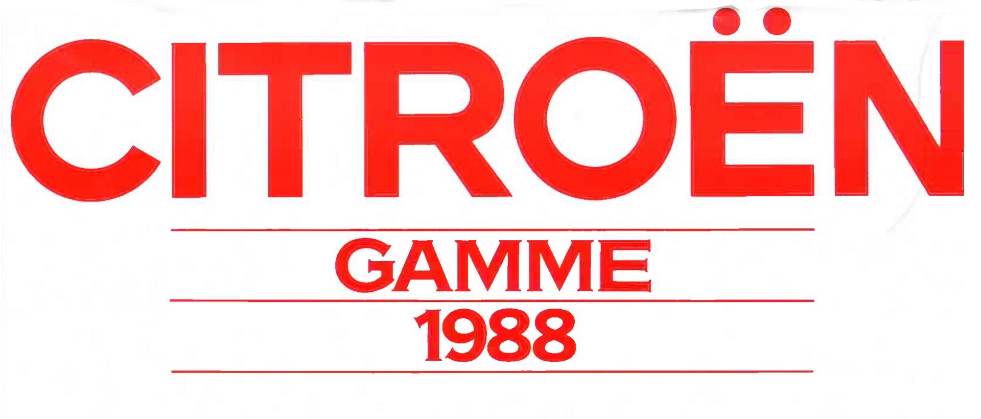 Image Gamme Citroën Année modèles 1988